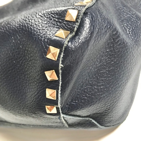 Danielle Stevens Vincenza Navy Leather Tote Bag - Picture 3 of 8